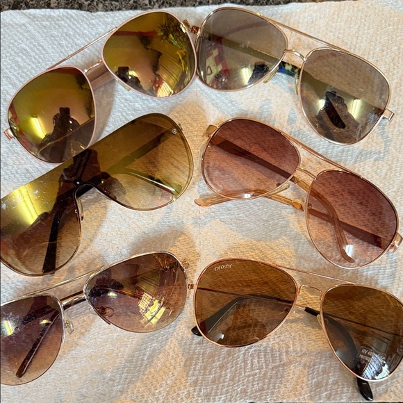 Accessories - Stylish Gold and Brown Aviator Sunglasses Set all 6 pair